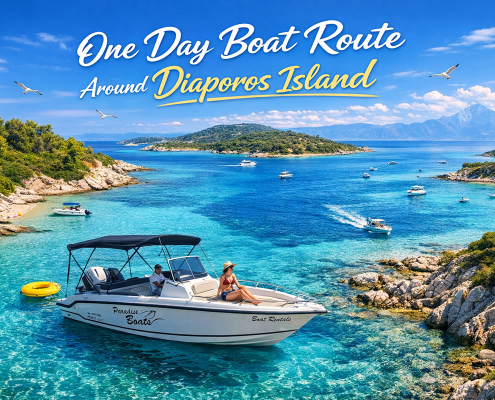 One Day Boat Route Around Diaporos Island